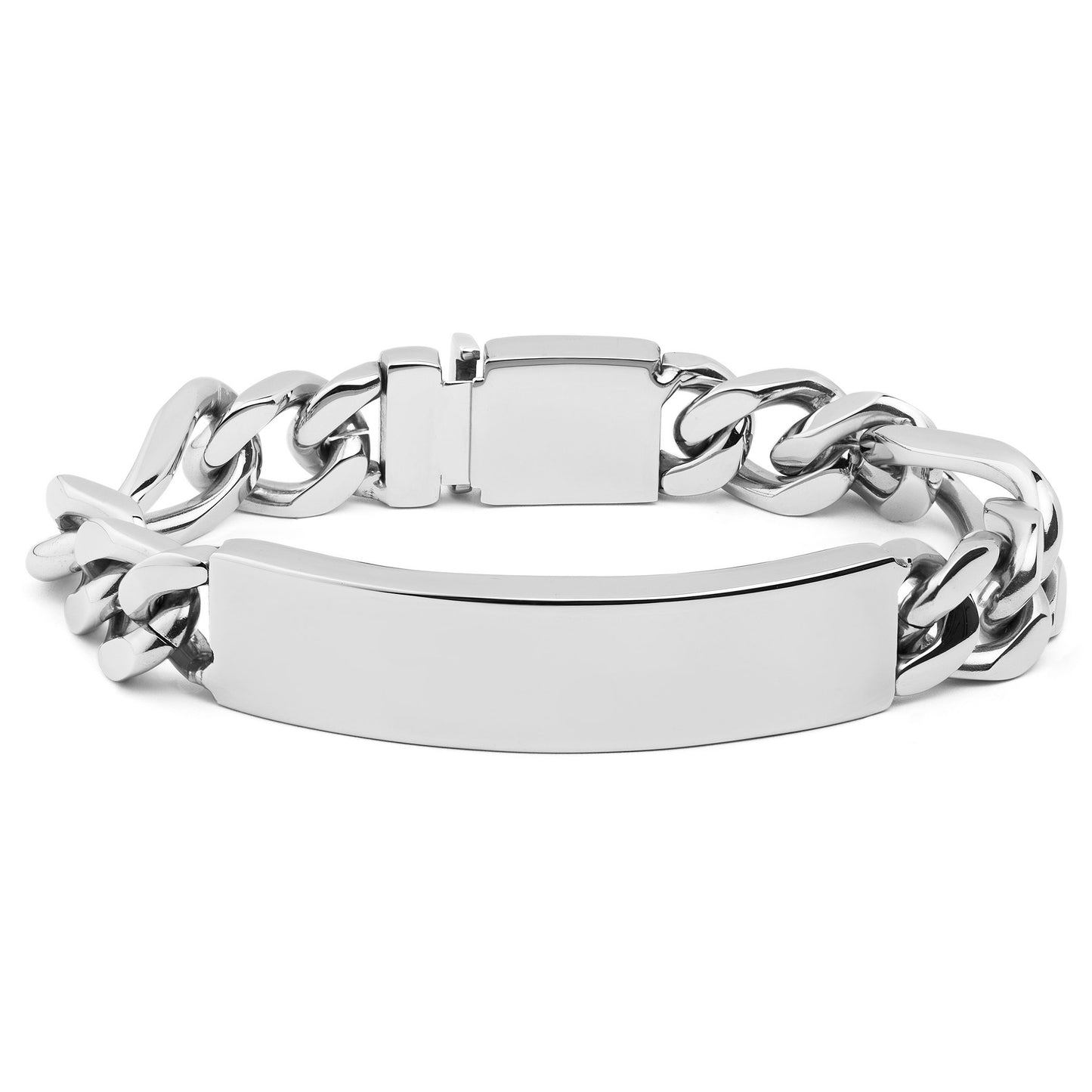 Men's Heavy Engravable Figaro Chain ID Bracelet (14mm) - 8"