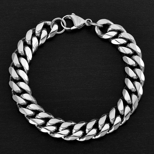 Crucible Jewelry Men's 12mm Stainless Steel Curb Bracelet