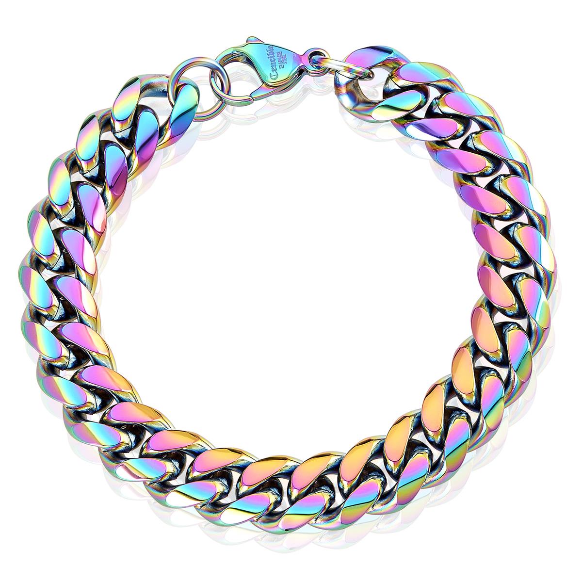 Crucible Jewelry Men's 12mm Stainless Steel Curb Bracelet