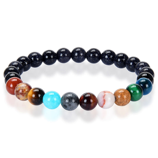 Solar System Natural Stone Bead Stretch Bracelet (8mm)