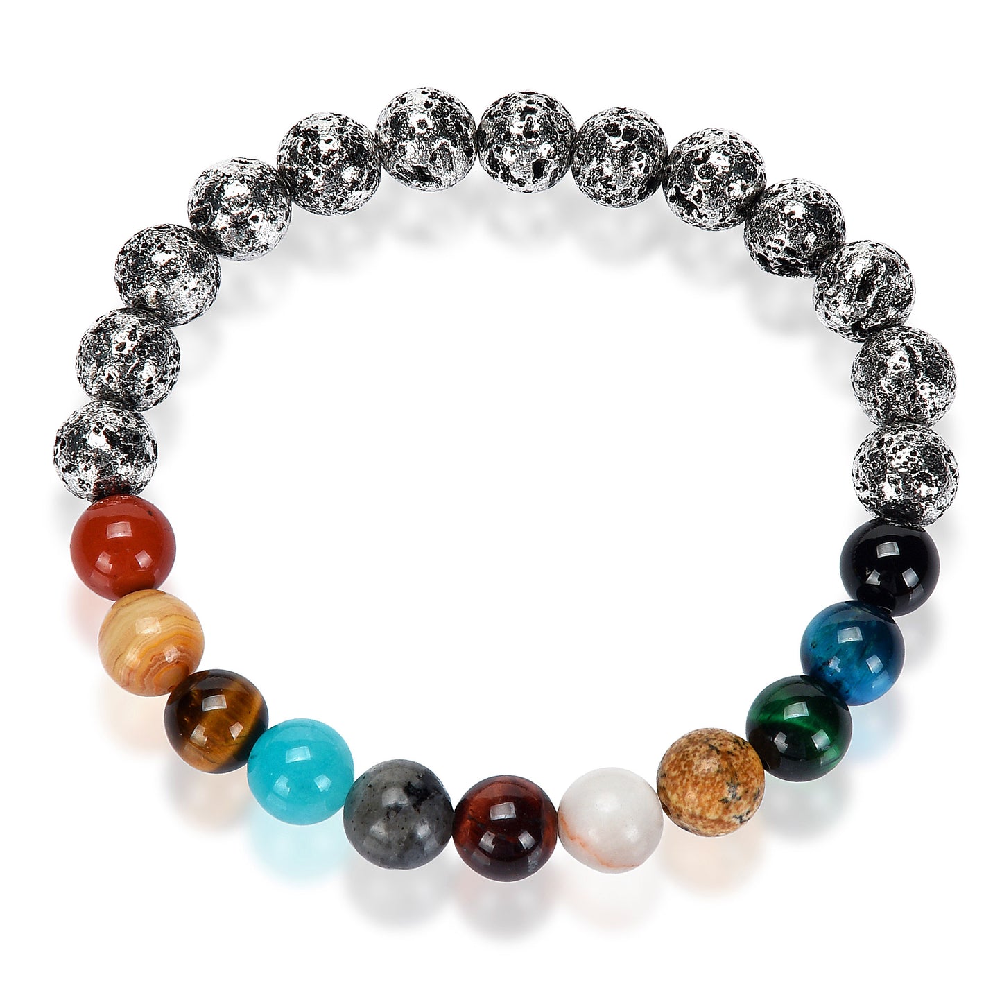 Solar System Natural Stone Bead Stretch Bracelet (8mm)