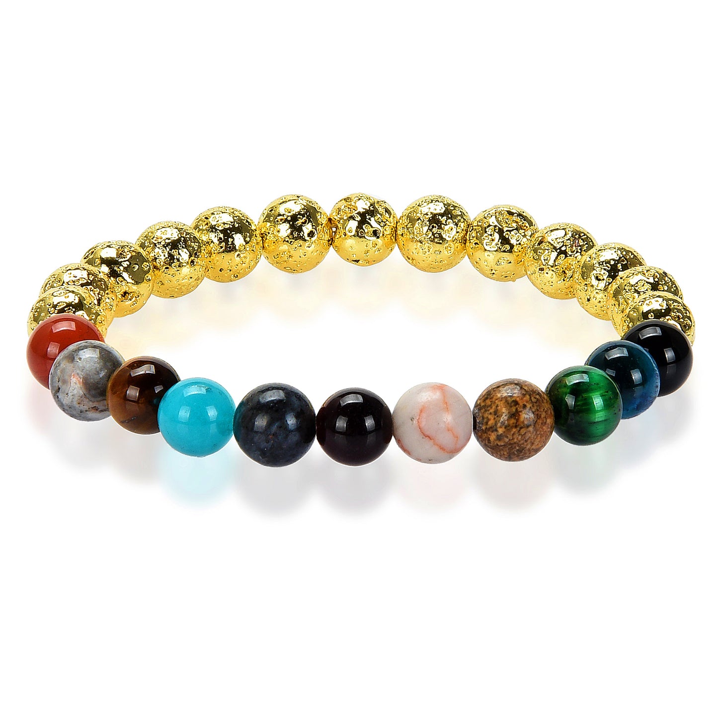 Solar System Natural Stone Bead Stretch Bracelet (8mm)