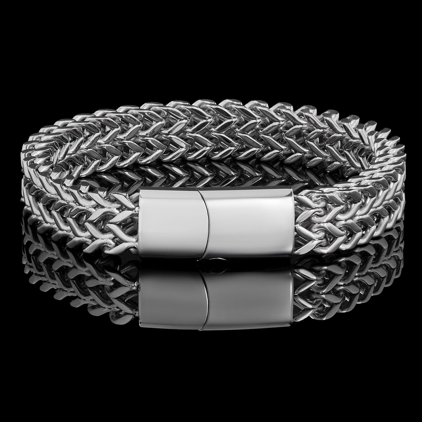 Invicta Jewelry Men's Polished Double Franco Chain Cuff Bracelet