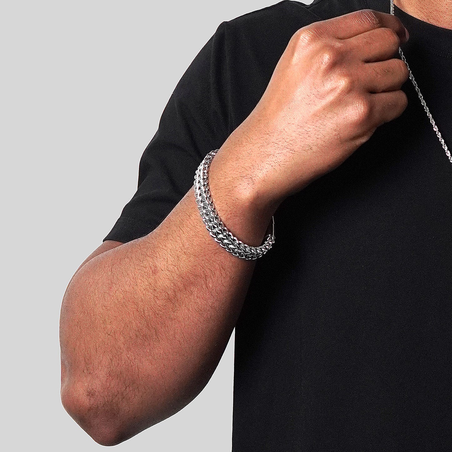 Invicta Jewelry Men's Polished Double Franco Chain Cuff Bracelet