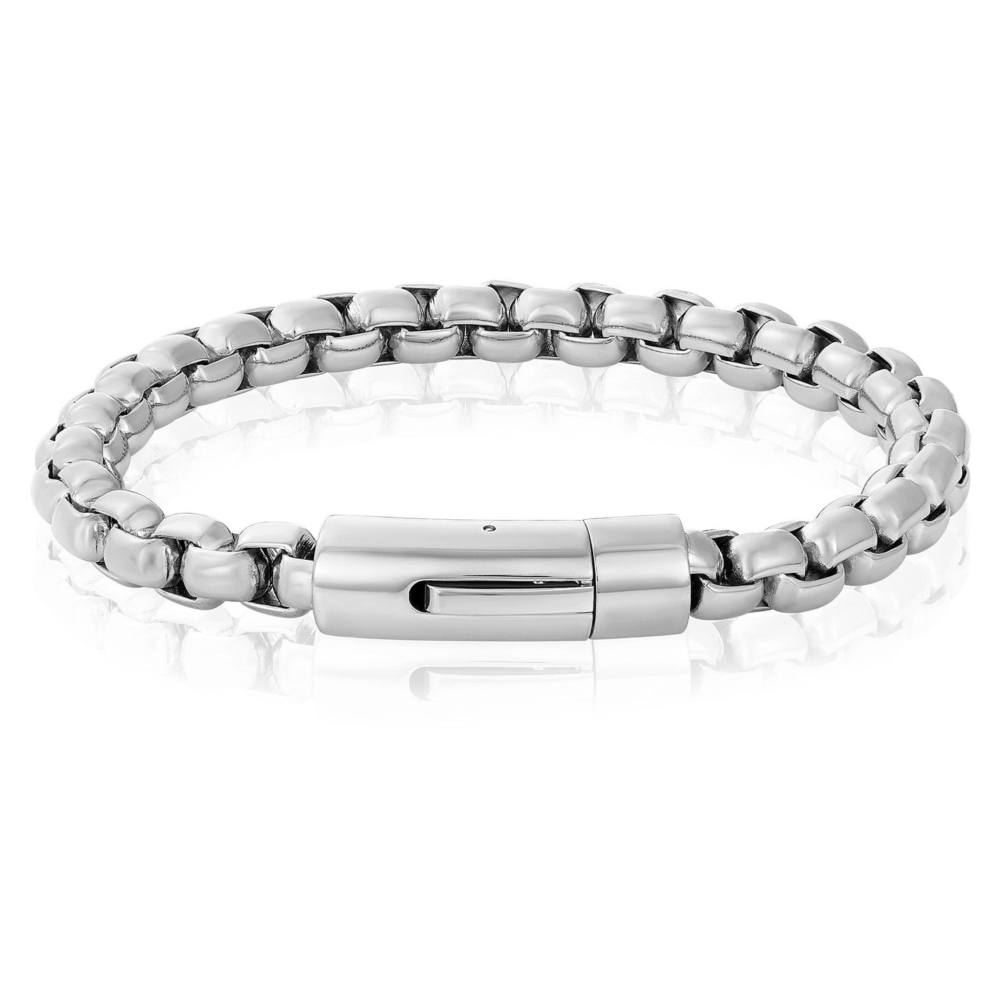 Men's Polished Box Chain Cuff Bracelet