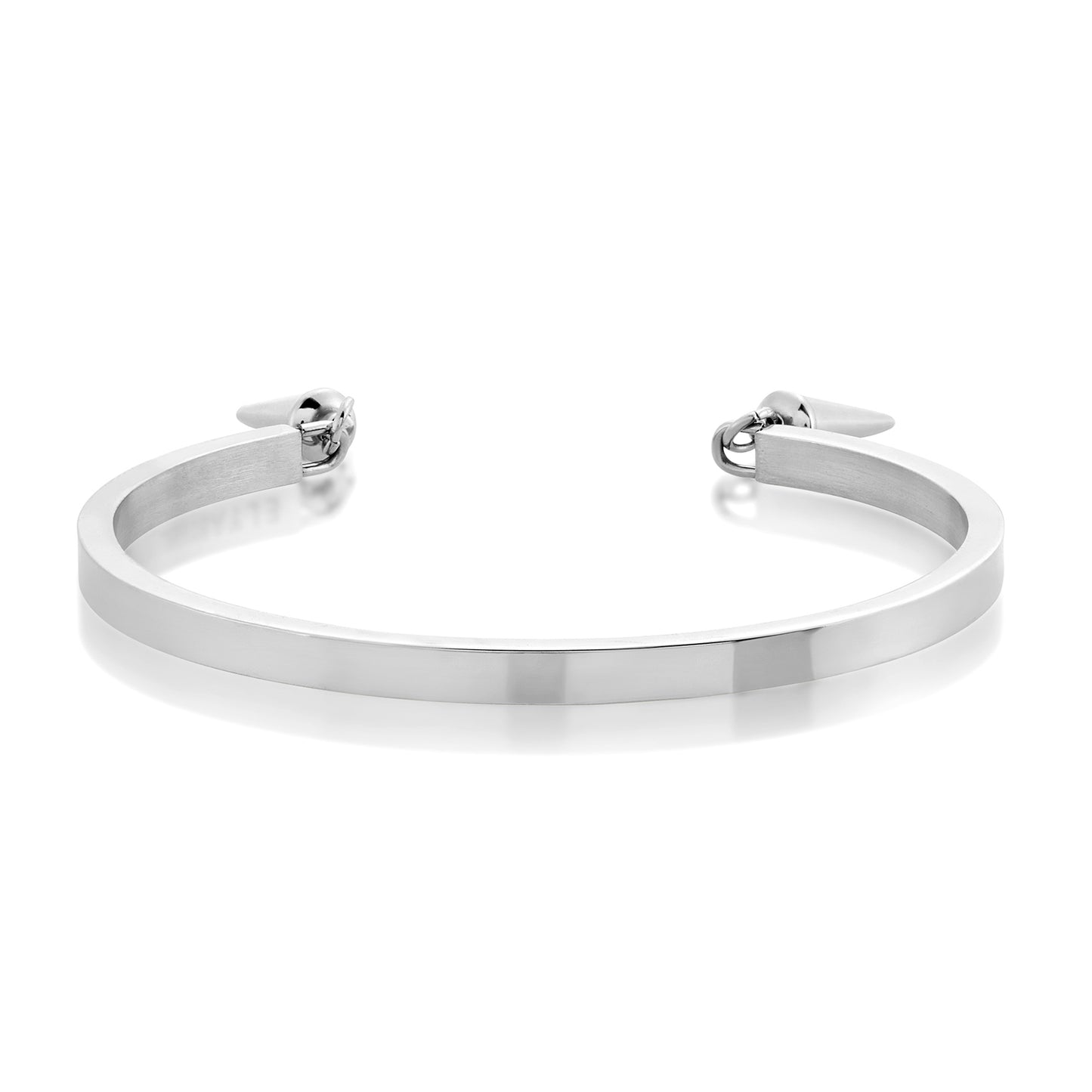 ELYA Women's Polished Cone Charms Steel Cuff Bracelet