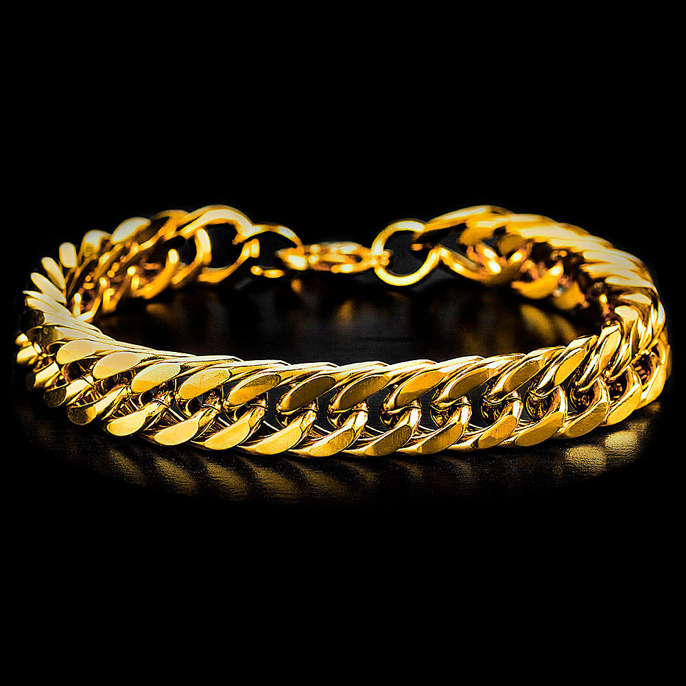 Men's Polished Stainless Steel Curb Chain Bracelet (10mm) - 8"