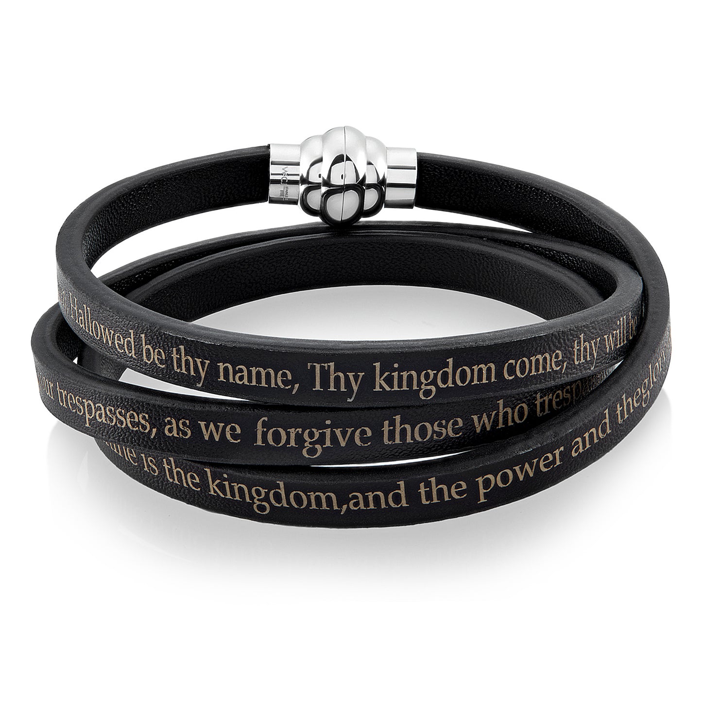 Men's or Women's Lord's Prayer Leather Wrap Bracelet