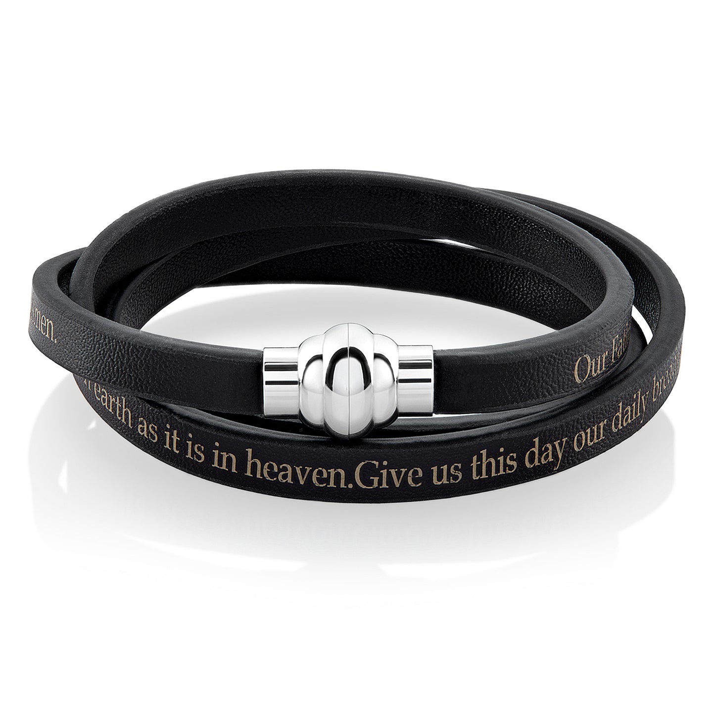 Men's or Women's Lord's Prayer Leather Wrap Bracelet