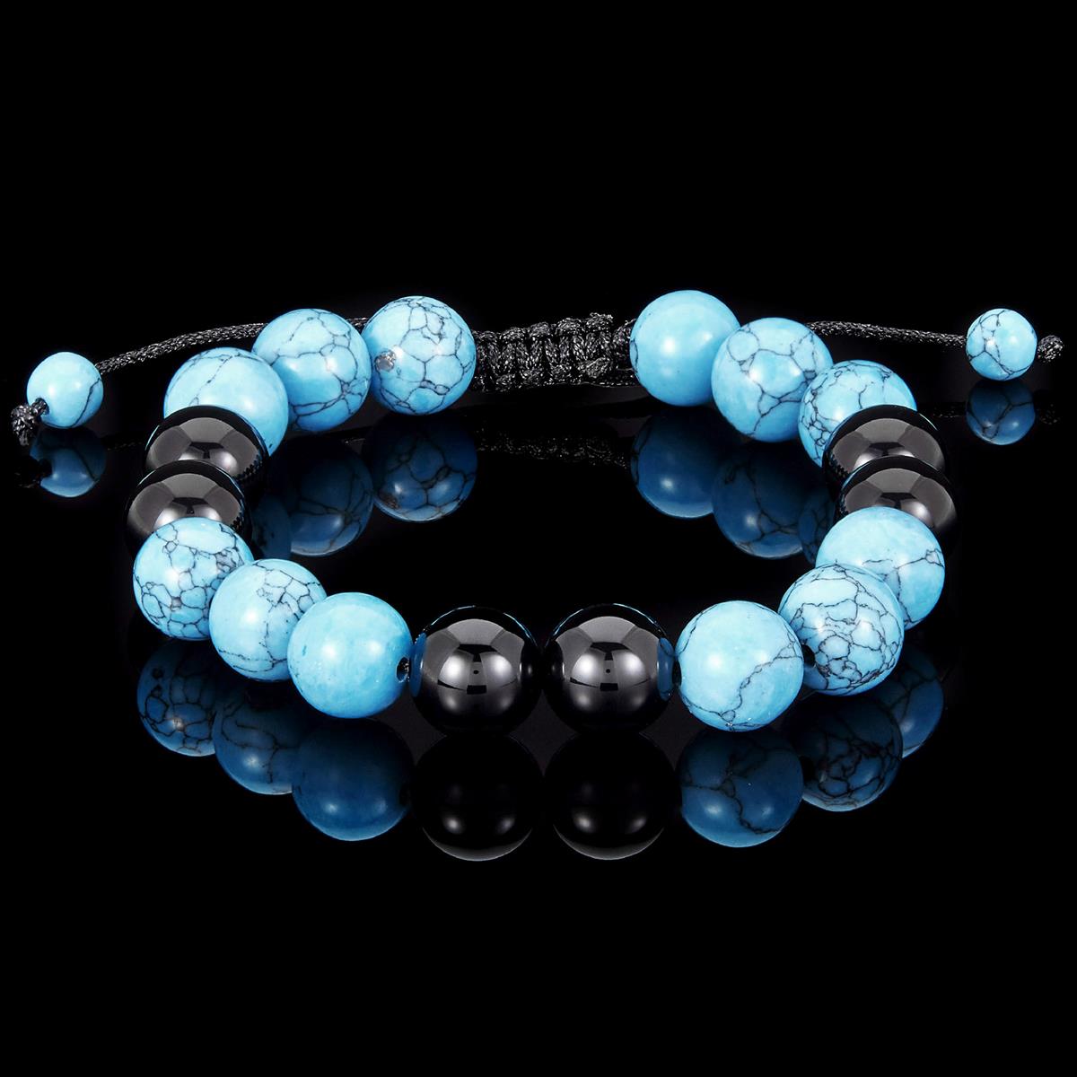 Crucible Jewelry Polished Turqouise Beads Adjustable Bracelet