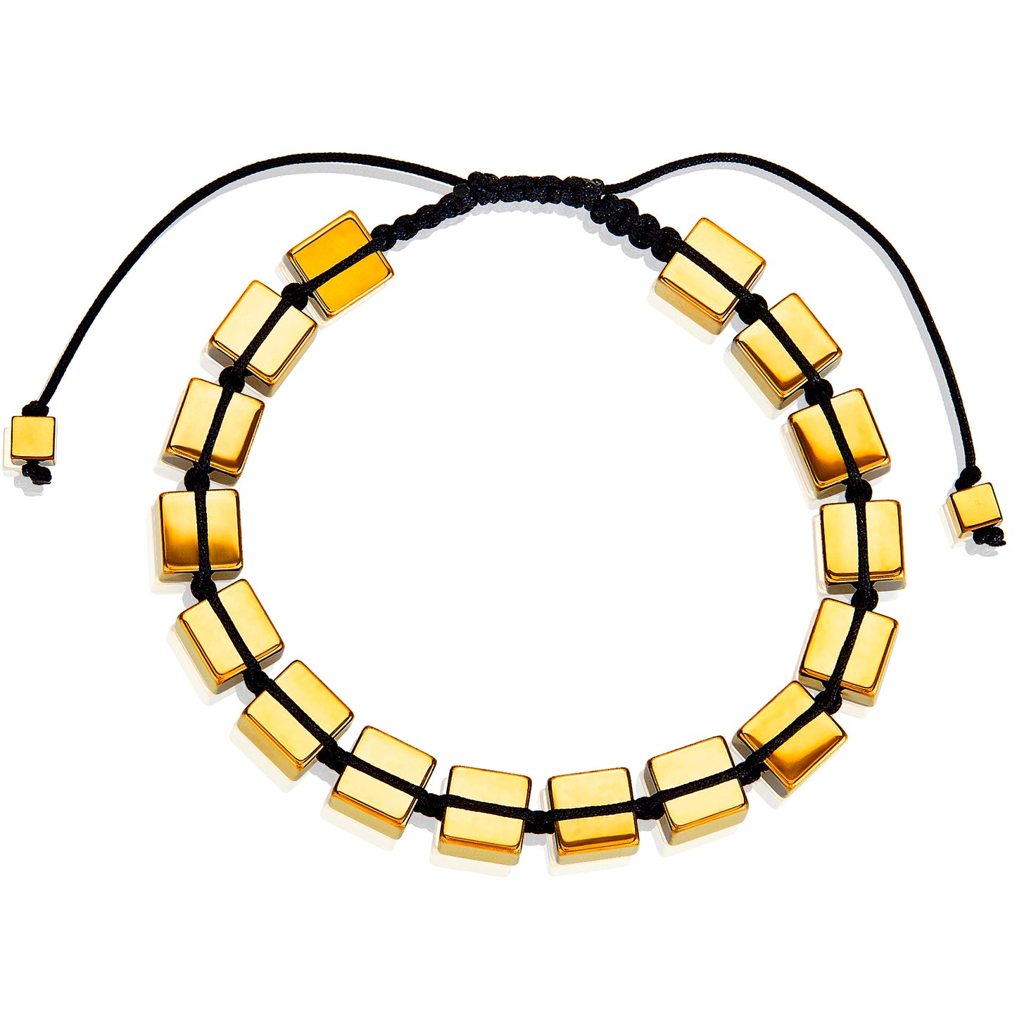 Men's Gold Hematite Stone Bracelet and Chain Necklace Set