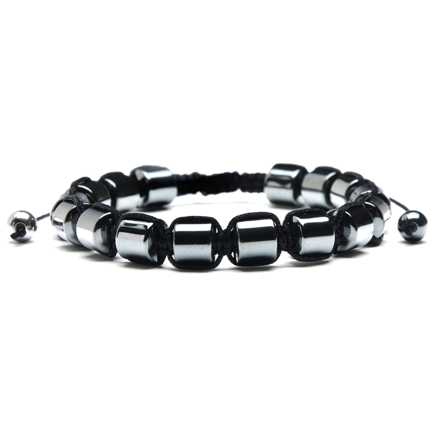 Hematite Stone Beaded Adjustable Bracelet (8mm)