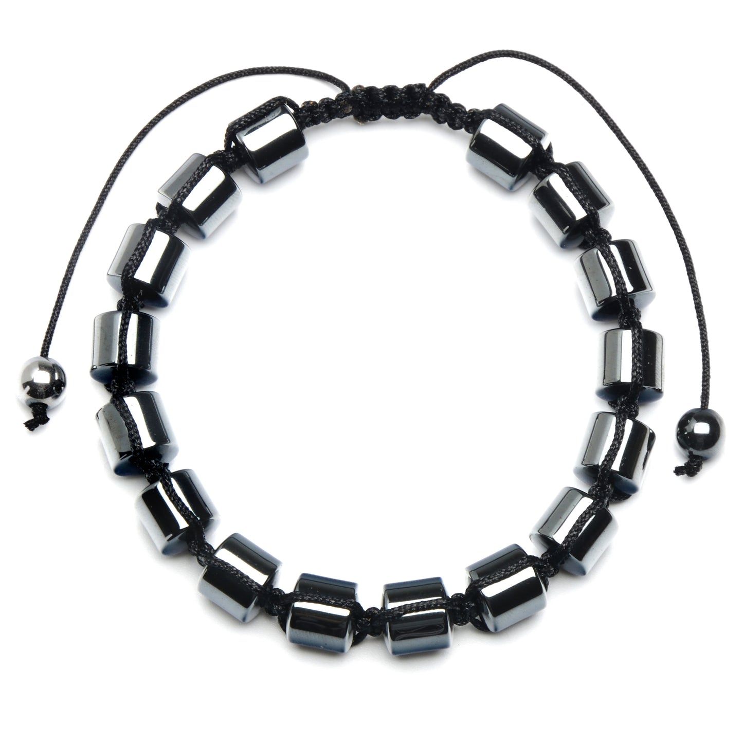 Hematite Stone Beaded Adjustable Bracelet (8mm)