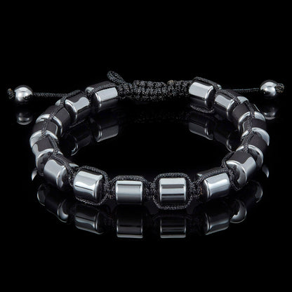 Hematite Stone Beaded Adjustable Bracelet (8mm)