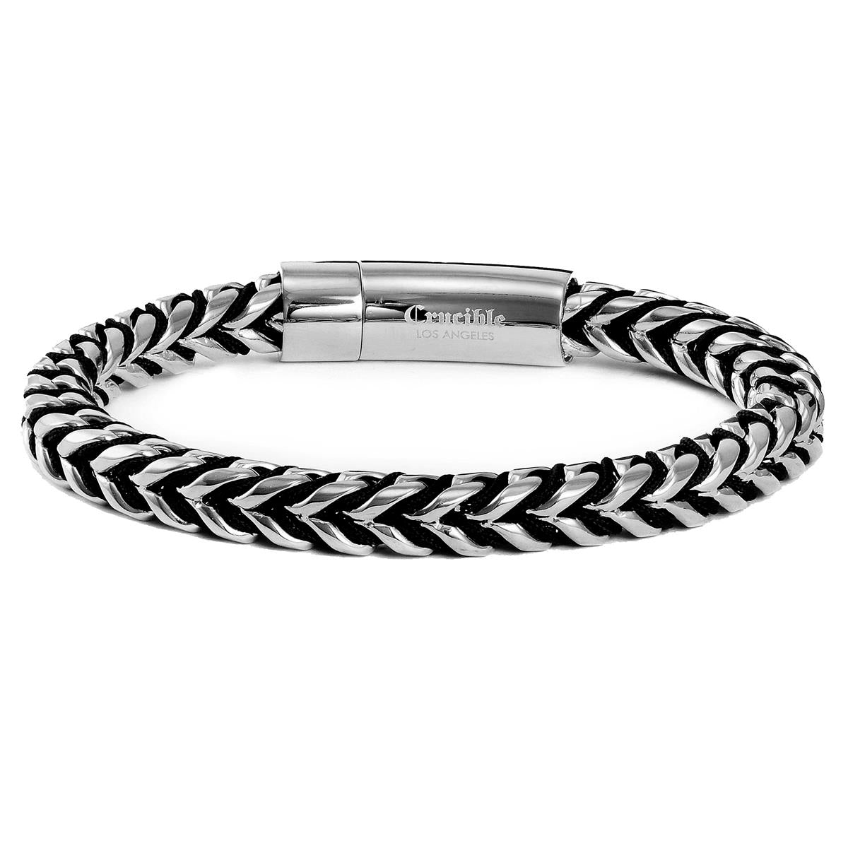 Crucible Jewelry Polished 8mm Stainless Steel Franco Chain Bracelet