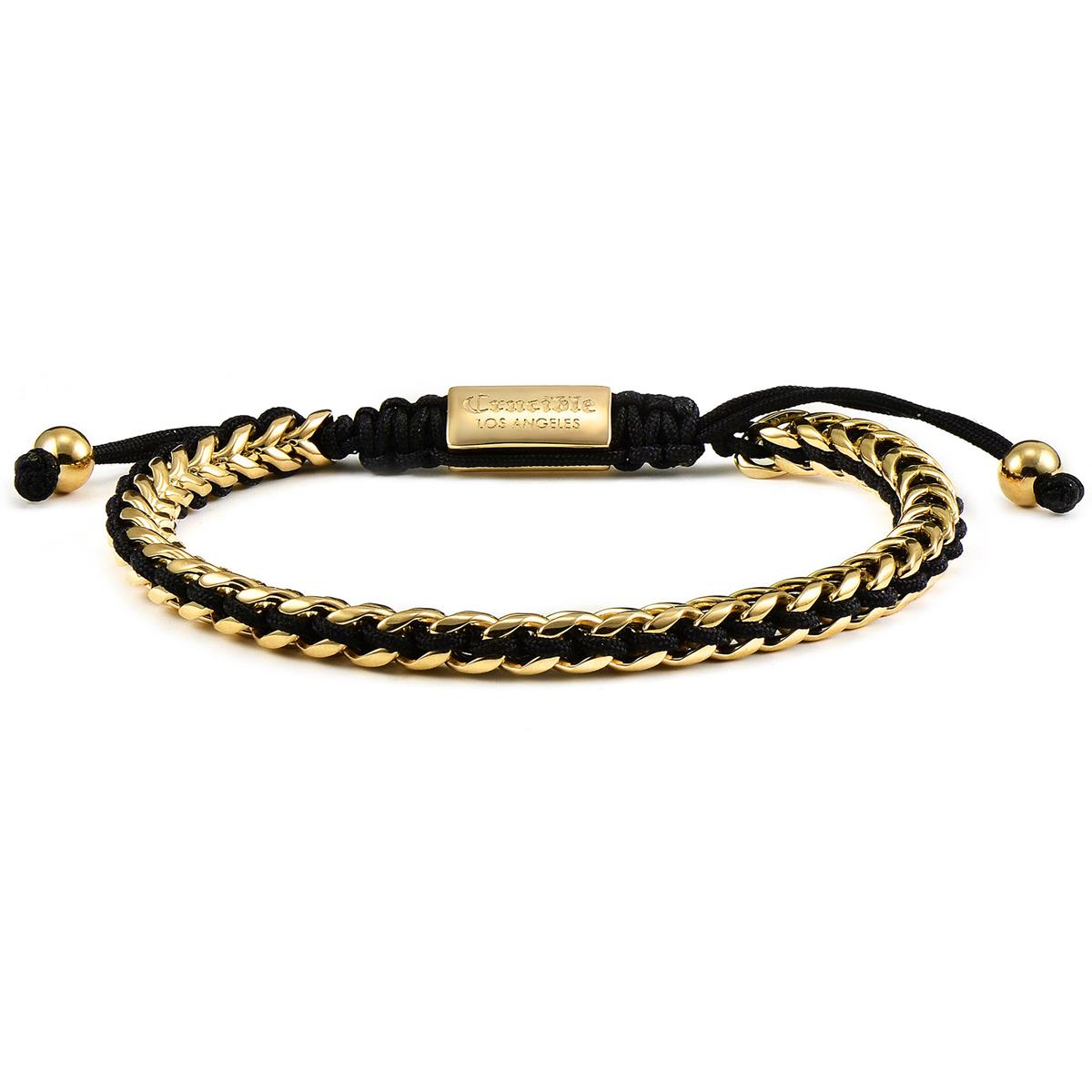 Crucible Franco Chain Woven Shocker Tie Adjustable Bracelet (6mm)