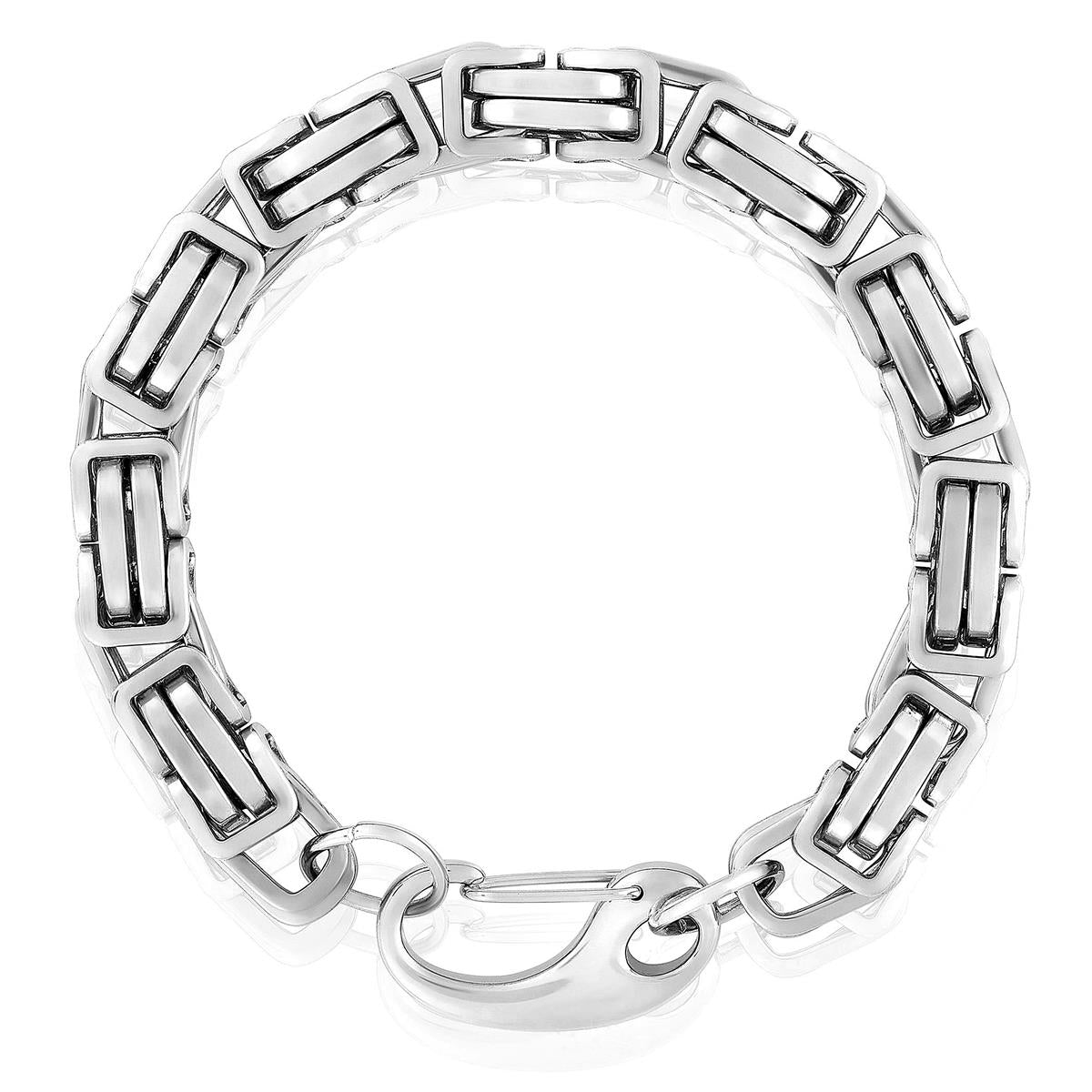 Men's Byzantine Chain Stainless Steel Bracelet (11mm Wide)