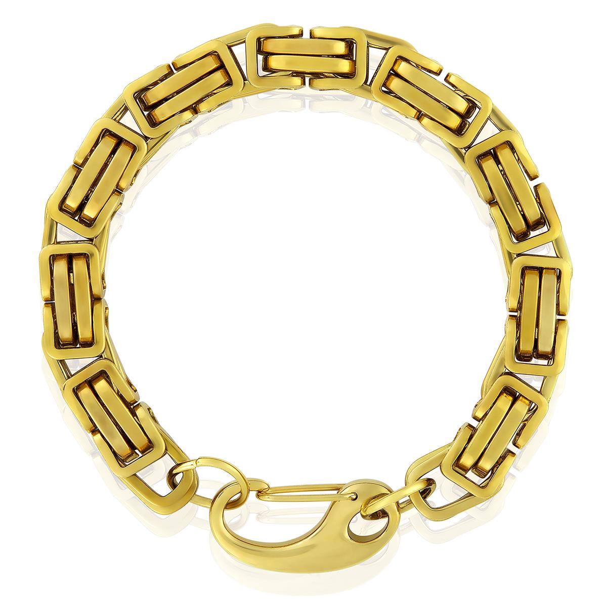 Men's Byzantine Chain Stainless Steel Bracelet (11mm Wide)