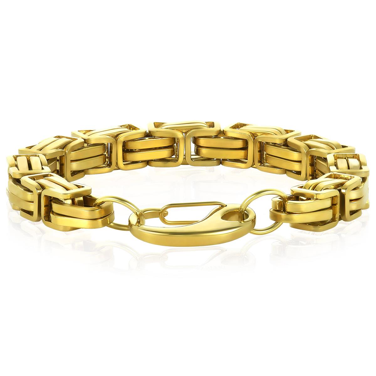 Men's Byzantine Chain Stainless Steel Bracelet (11mm Wide)