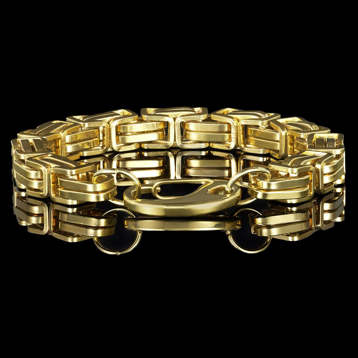 Men's Byzantine Chain Stainless Steel Bracelet (11mm Wide)