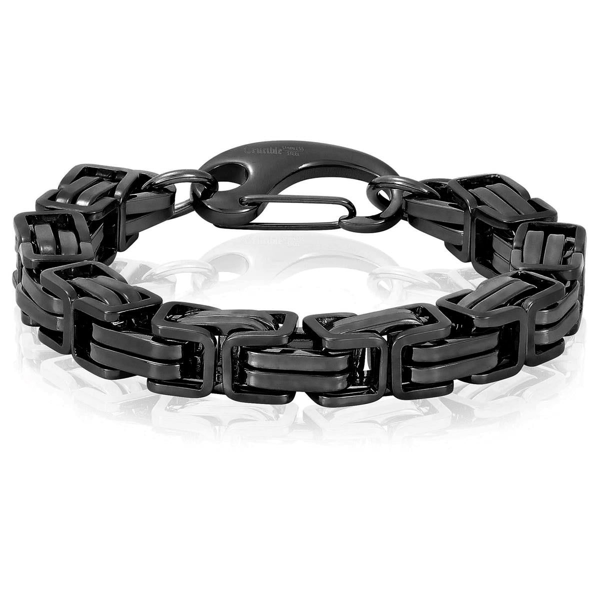Men's Byzantine Chain Stainless Steel Bracelet (11mm Wide)
