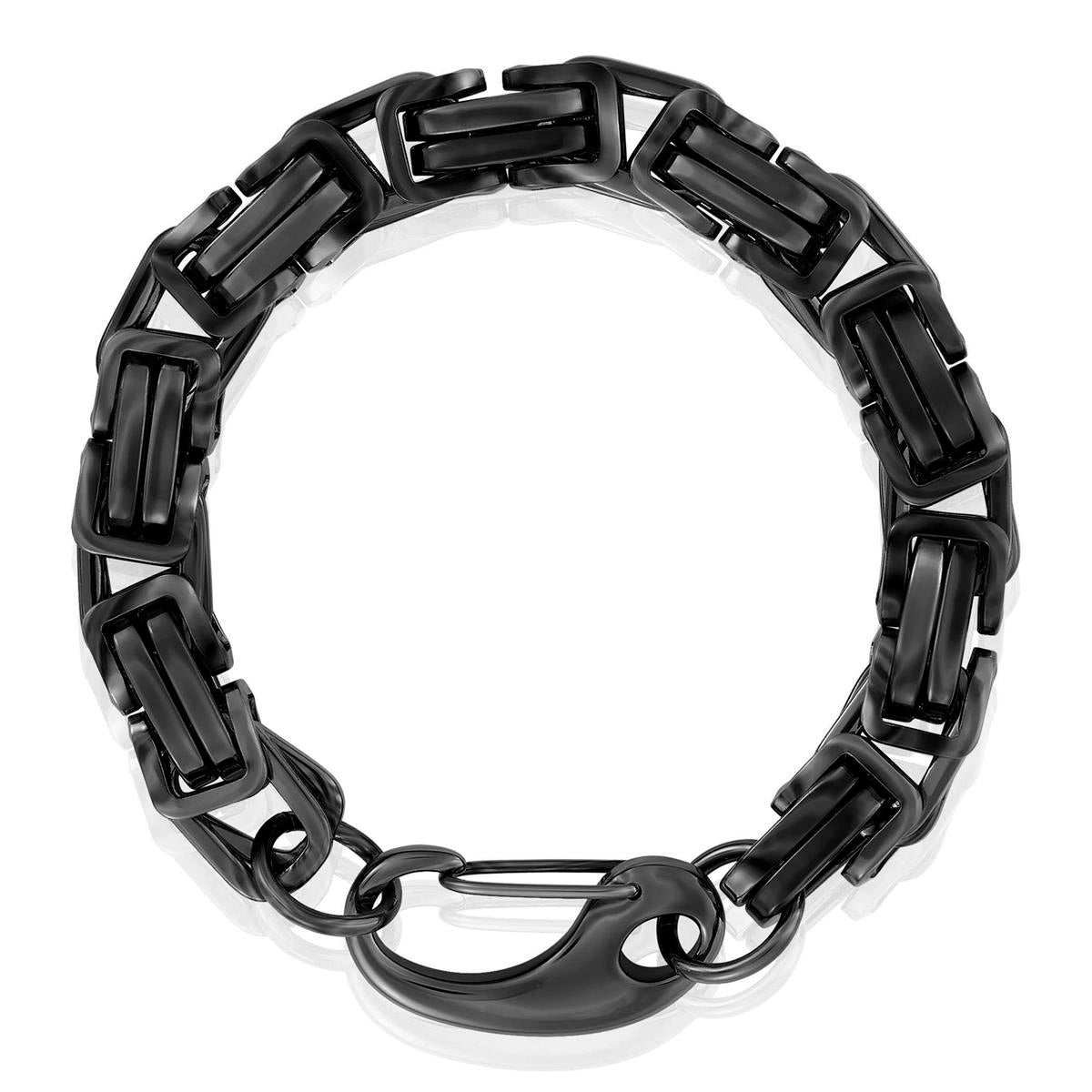 Men's Byzantine Chain Stainless Steel Bracelet (11mm Wide)