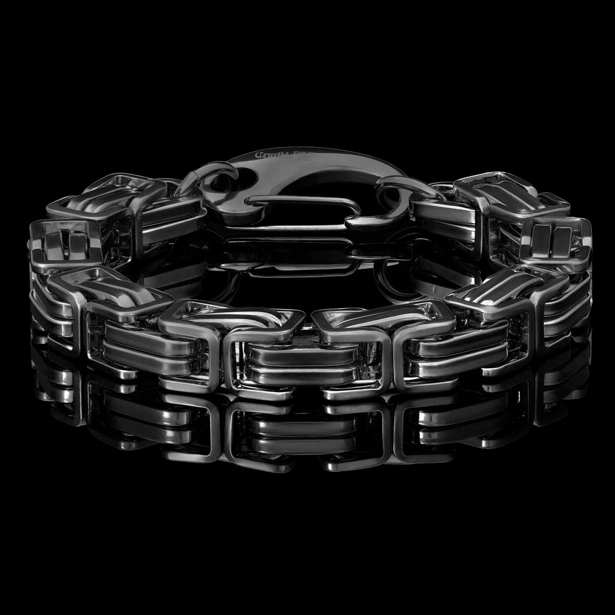 Men's Byzantine Chain Stainless Steel Bracelet (11mm Wide)
