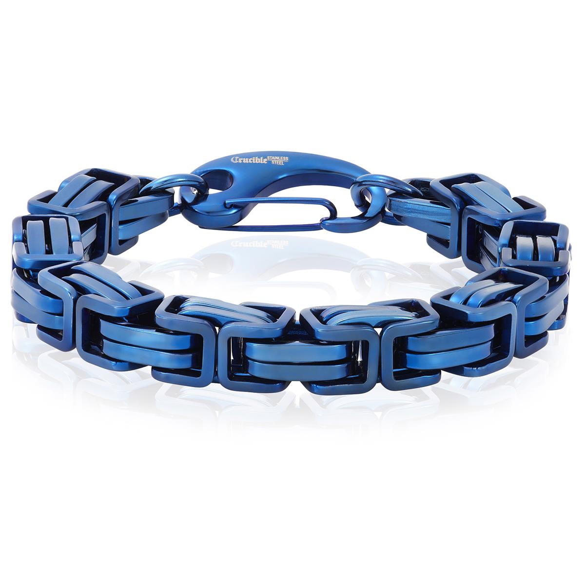 Men's Byzantine Chain Stainless Steel Bracelet (11mm Wide)