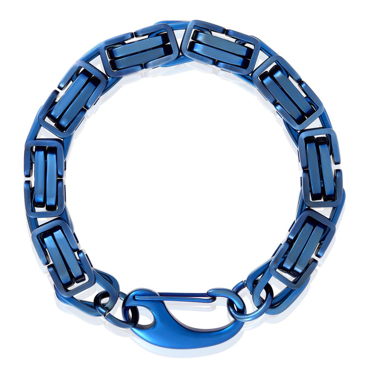 Men's Byzantine Chain Stainless Steel Bracelet (11mm Wide)