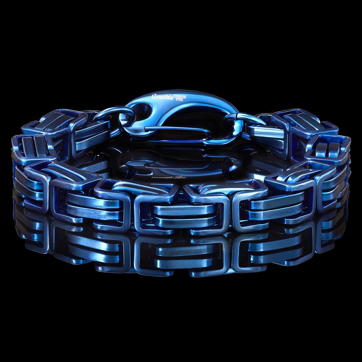 Men's Byzantine Chain Stainless Steel Bracelet (11mm Wide)