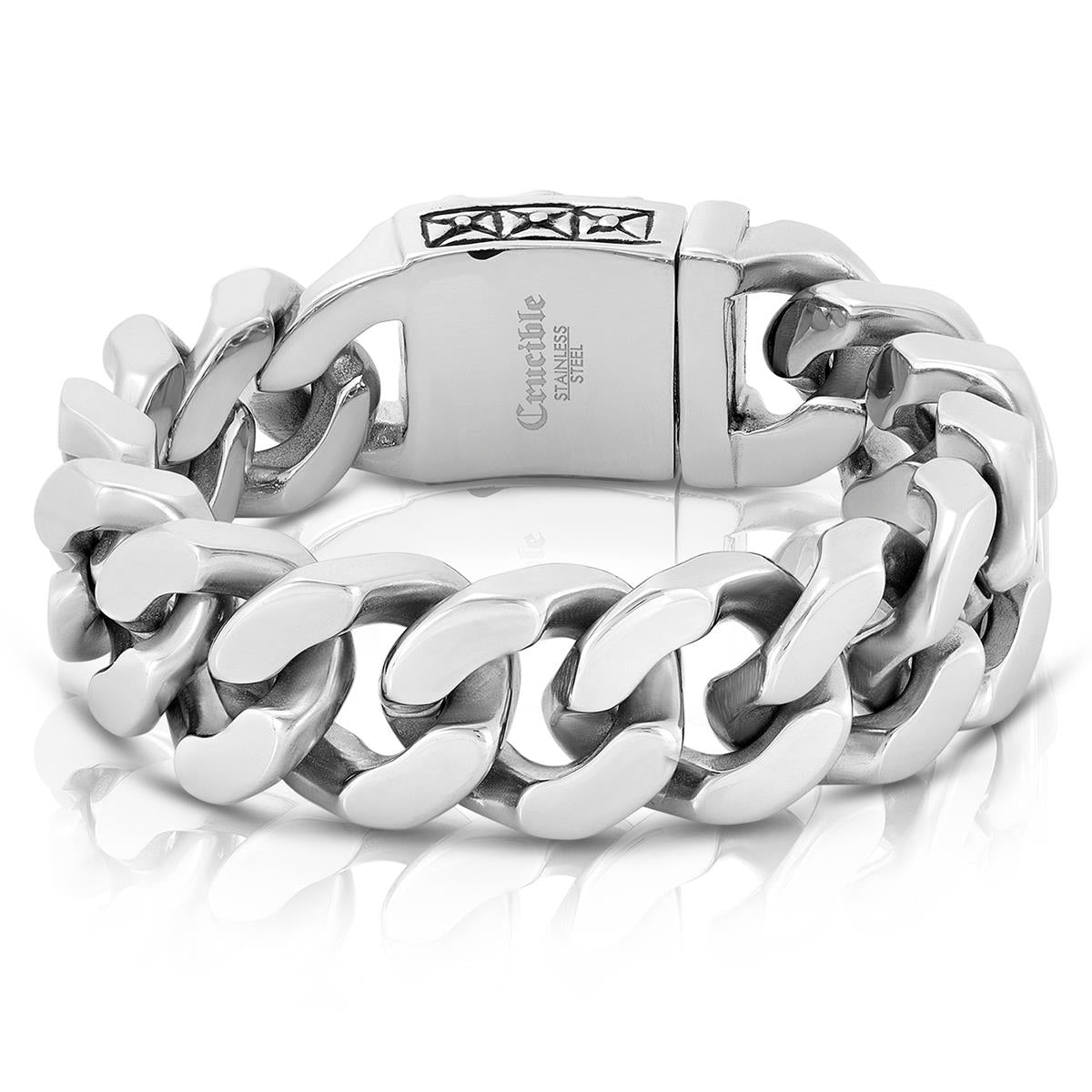 Crucible Jewelry Stainless Steel Skull With White CZ Eyes