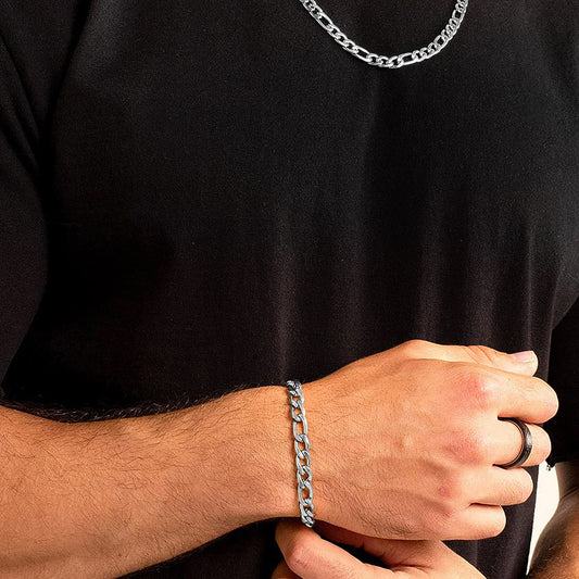 Crucible Jewelry Figaro Chain Stainless Steel Bracelet