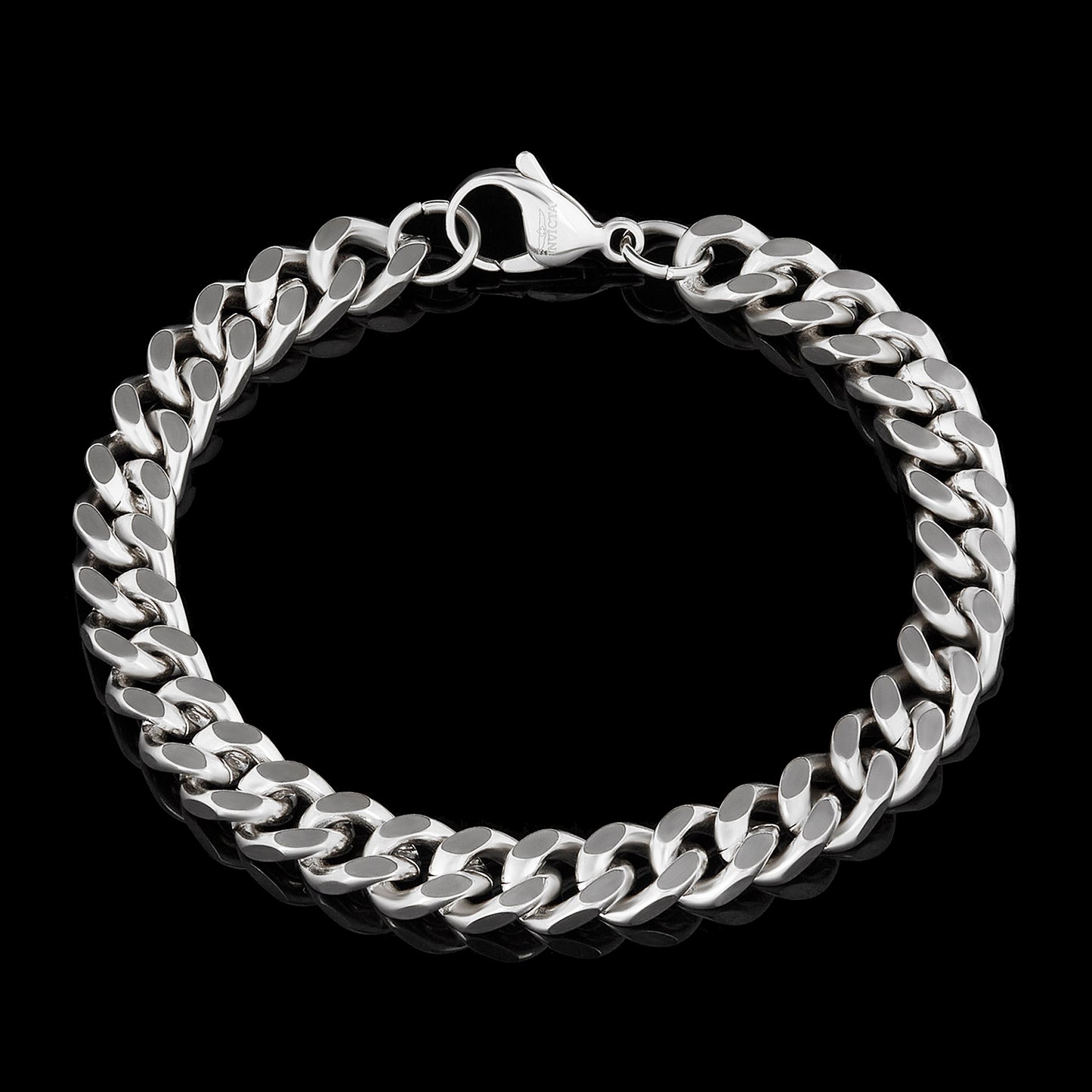 Men's Knife Edge Curb Chain Stainless Steel Bracelet