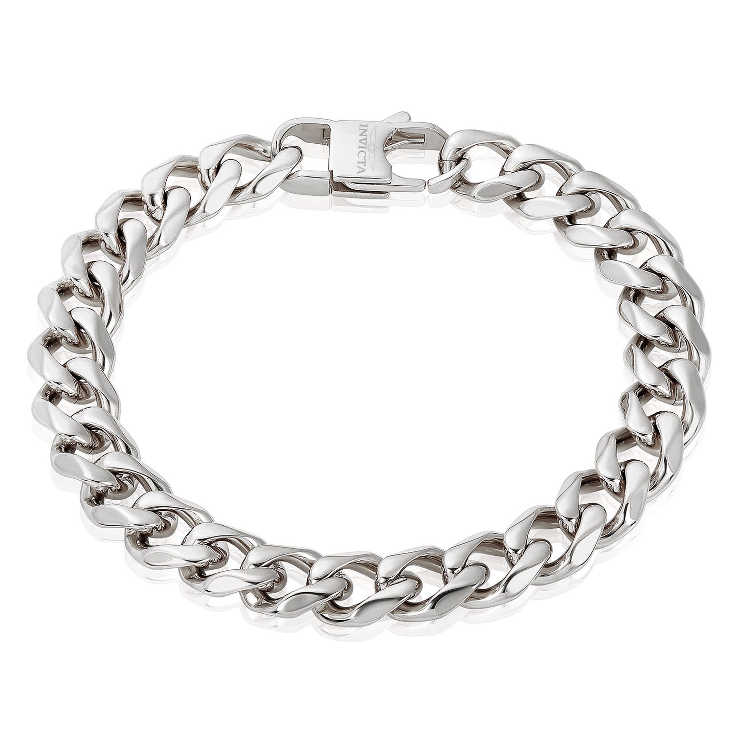 Men's Curved Link Curb Chain Stainless Steel Bracelet