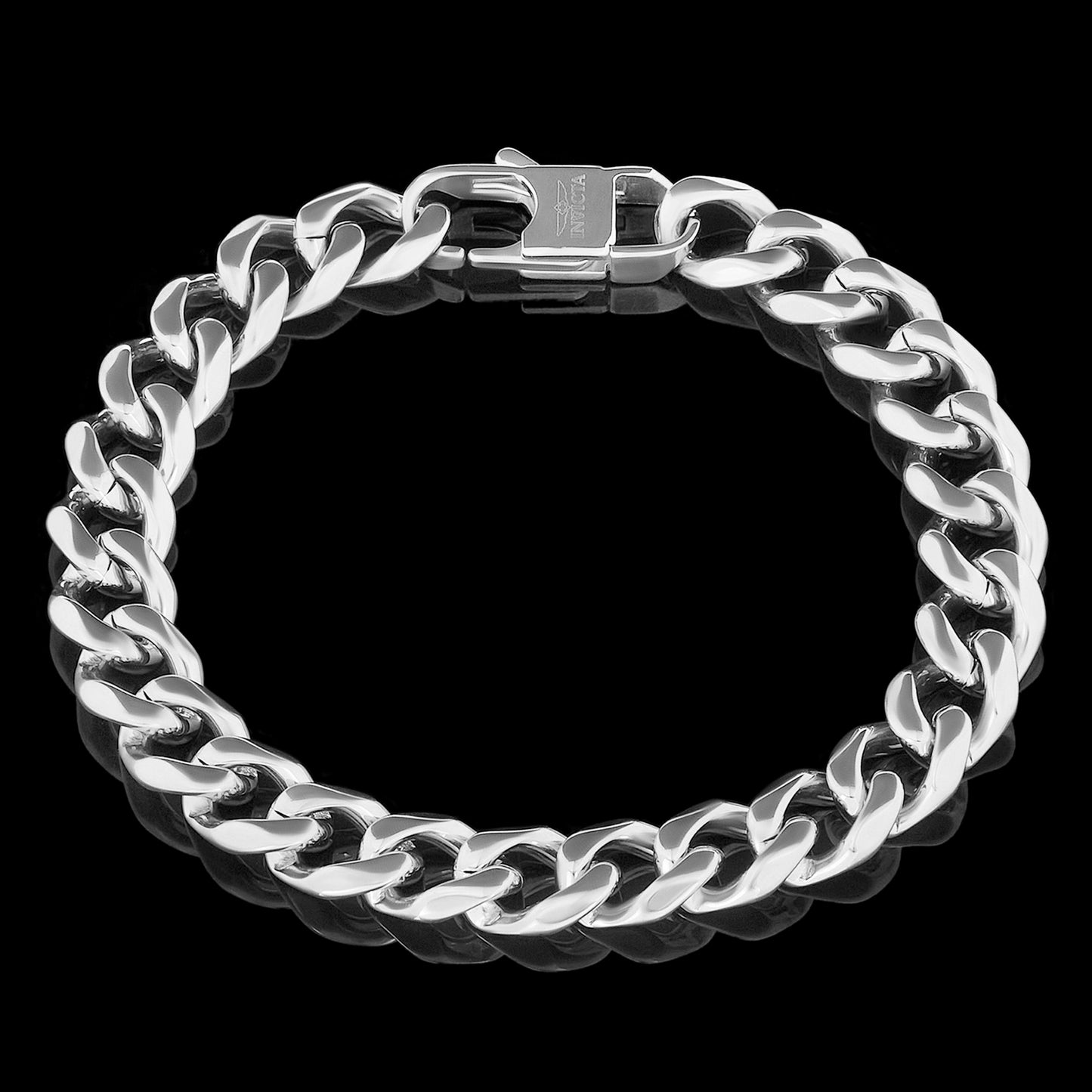 Men's Curved Link Curb Chain Stainless Steel Bracelet