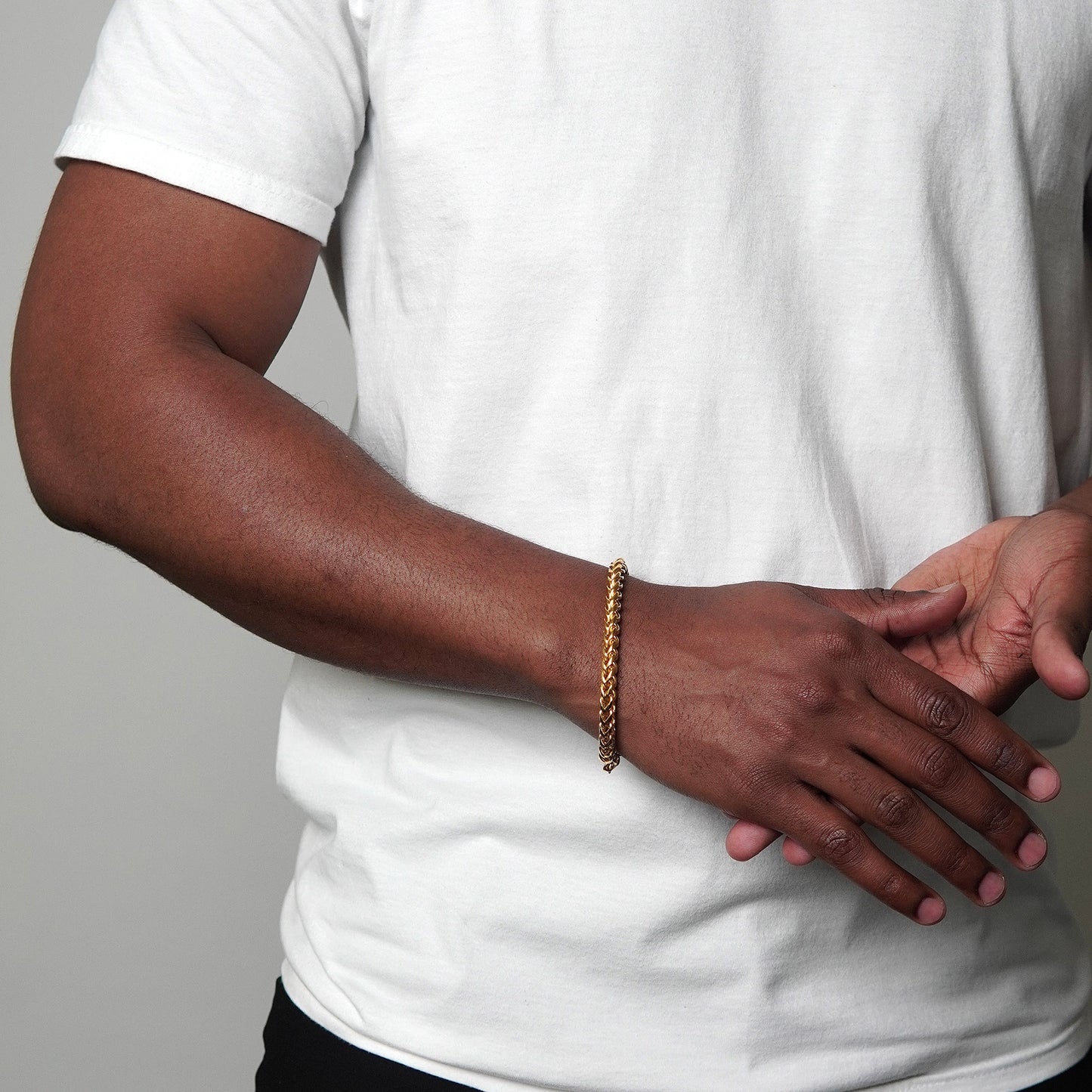 Men's Franco Chain Gold Steel Bracelet