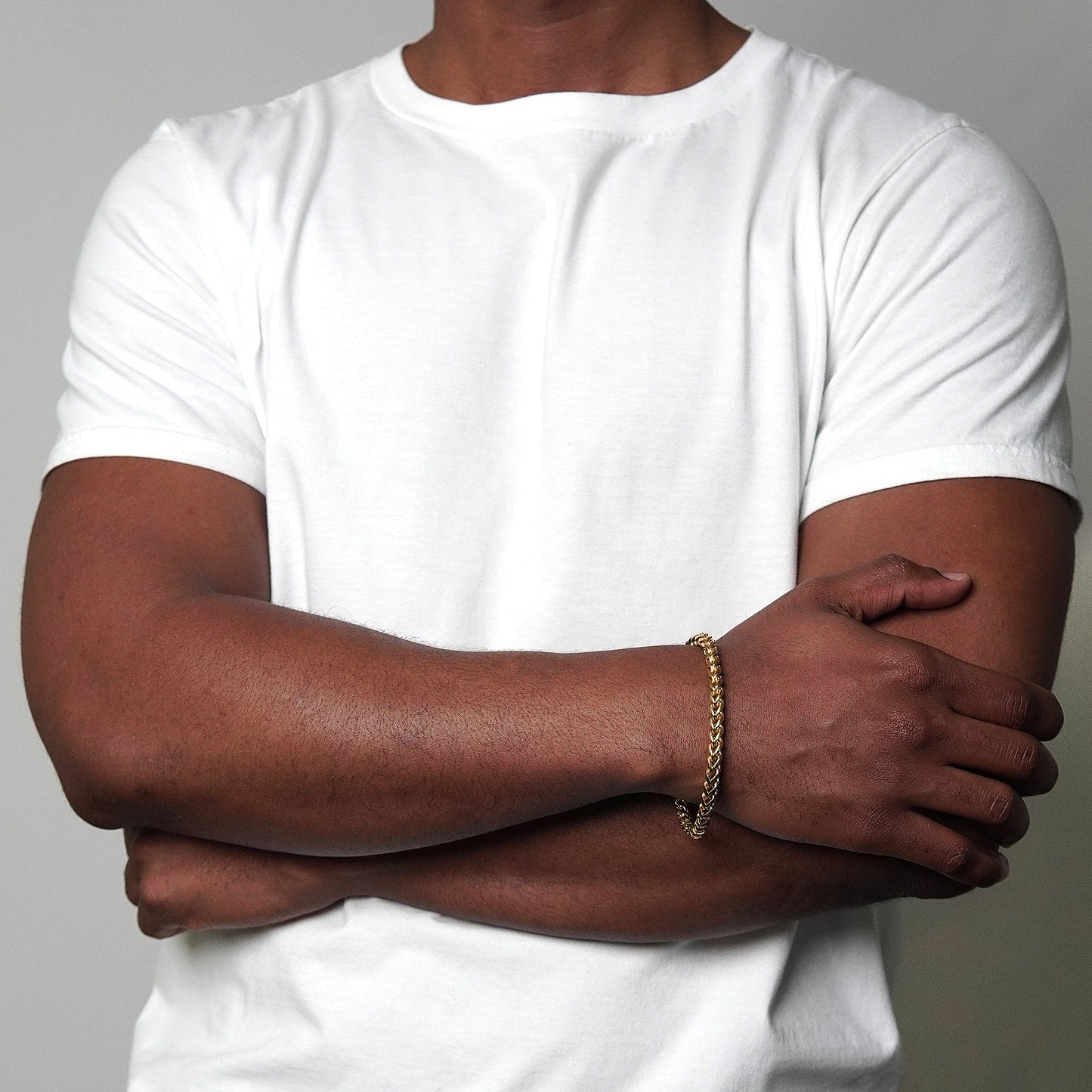 Men's Franco Chain Gold Steel Bracelet