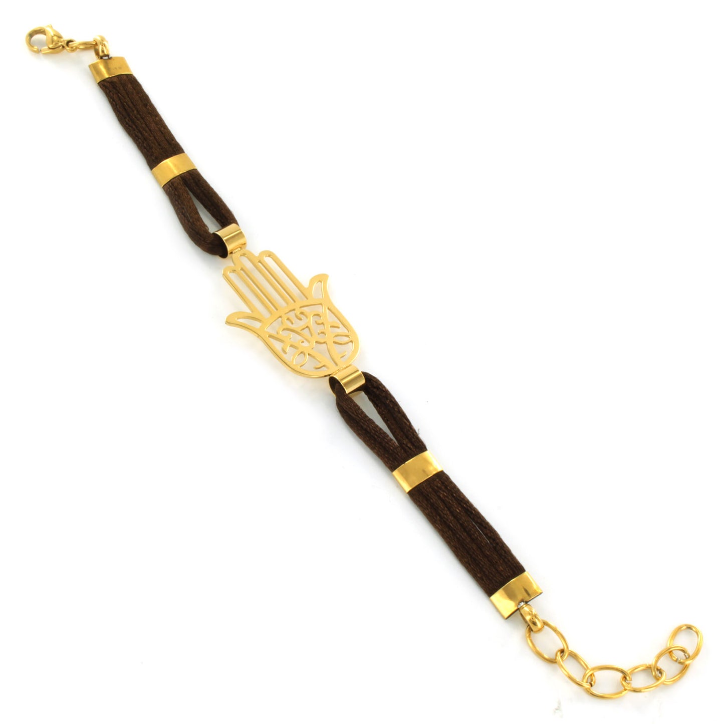 Women's Polished Hamsa Cotton Cord Bracelet