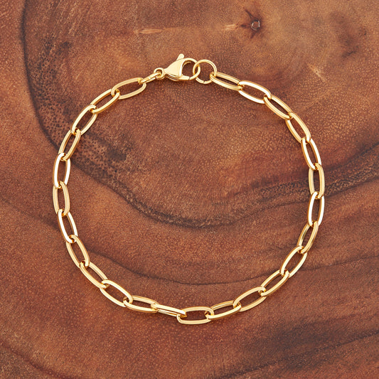 ELYA Flat Square Medium 5mm Paperclip Bracelet - 8.5"