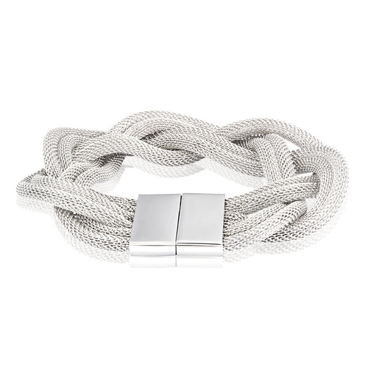 ELYA Polished Braided Mesh Stainless Steel Bracelet