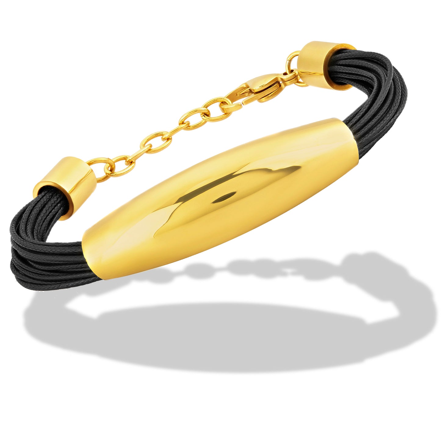 ELYA Women's Polished Elongated Tube Multi-Strand Leatherette Bracelet