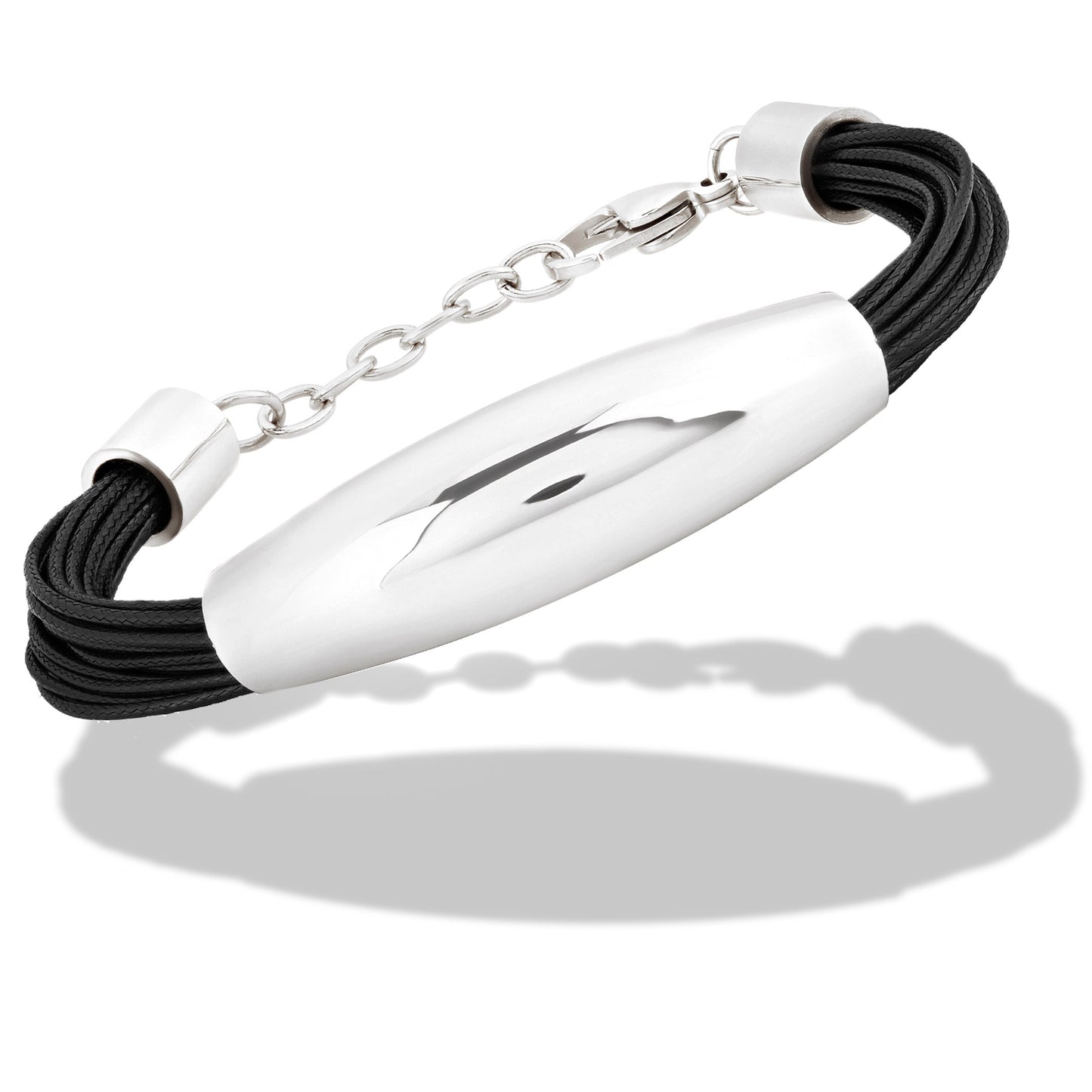 ELYA Women's Polished Elongated Tube Multi-Strand Leatherette Bracelet