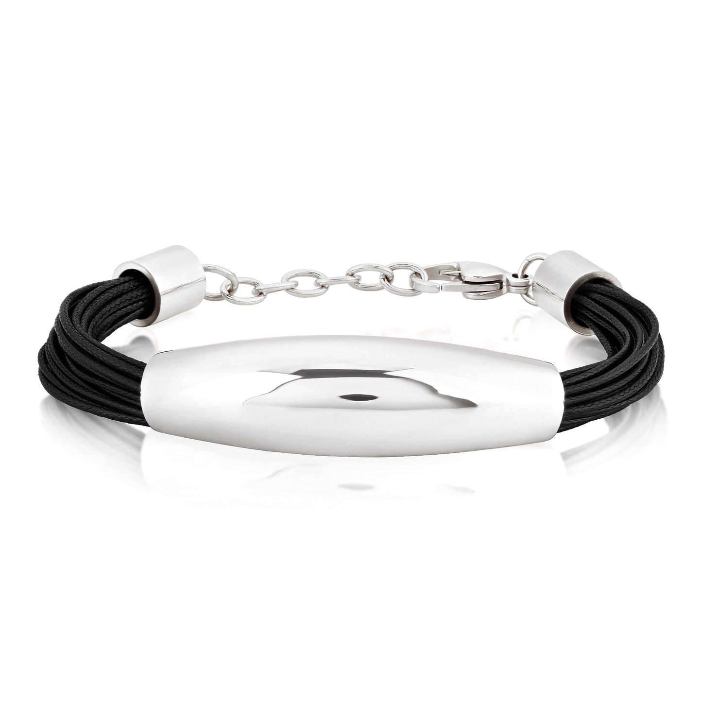 ELYA Women's Polished Elongated Tube Multi-Strand Leatherette Bracelet