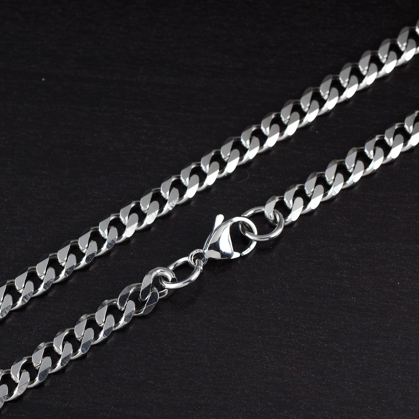 Men's Stainless Steel Flat Curb Chain (3.5mm) - 24"