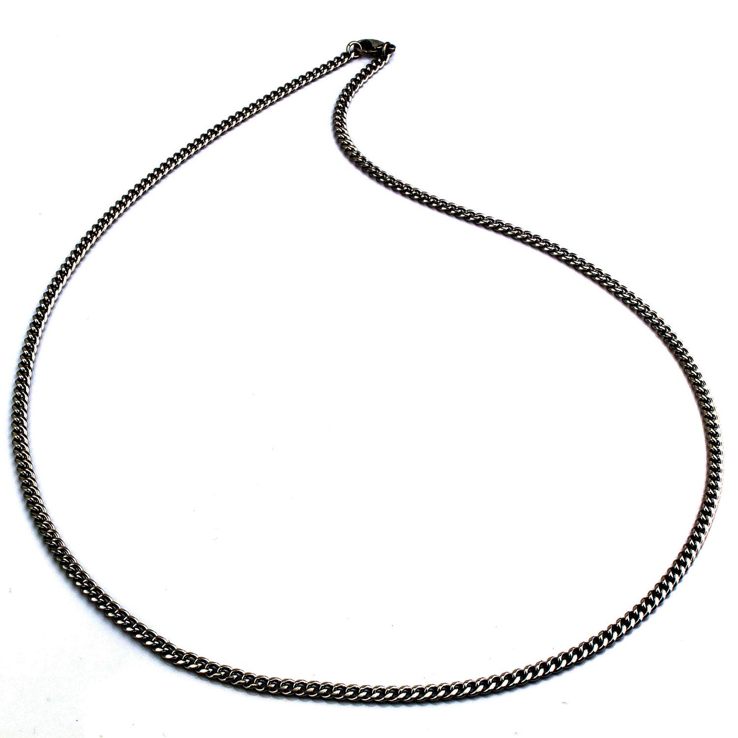 Men's Black Plated Stainless Steel Cuban Chain (3.5mm) - 24 "