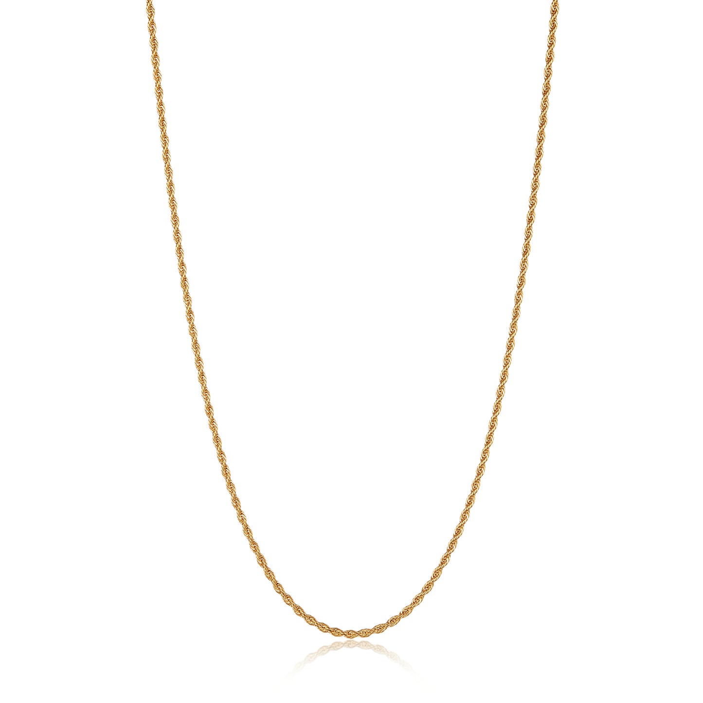 Men's Gold Plated Stainless Steel Rope Chain (3mm) - 24"