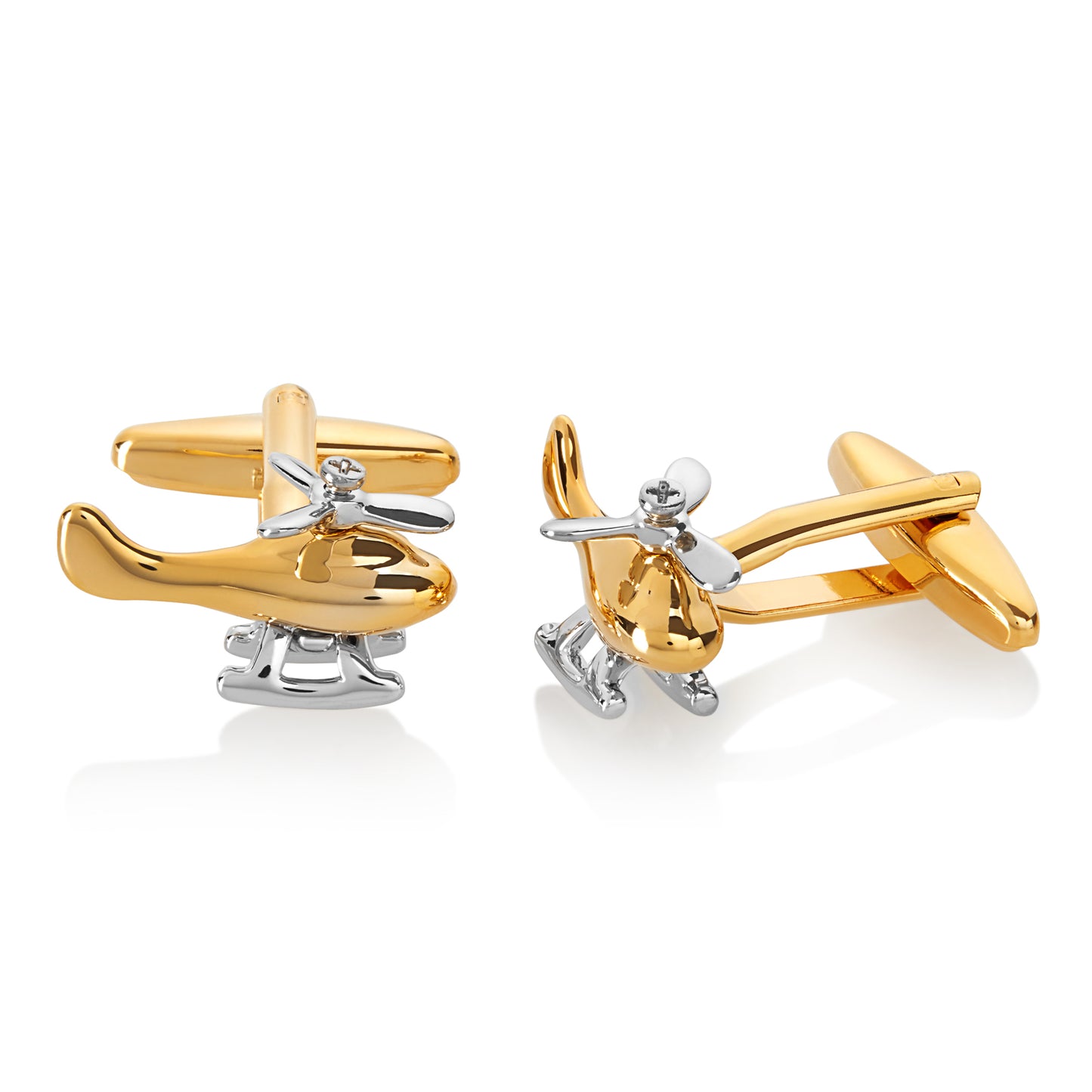 Men's Polished Helicopter Spinning Propeller Cufflinks