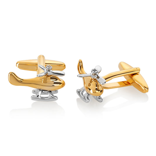 Men's Polished Helicopter Spinning Propeller Cufflinks