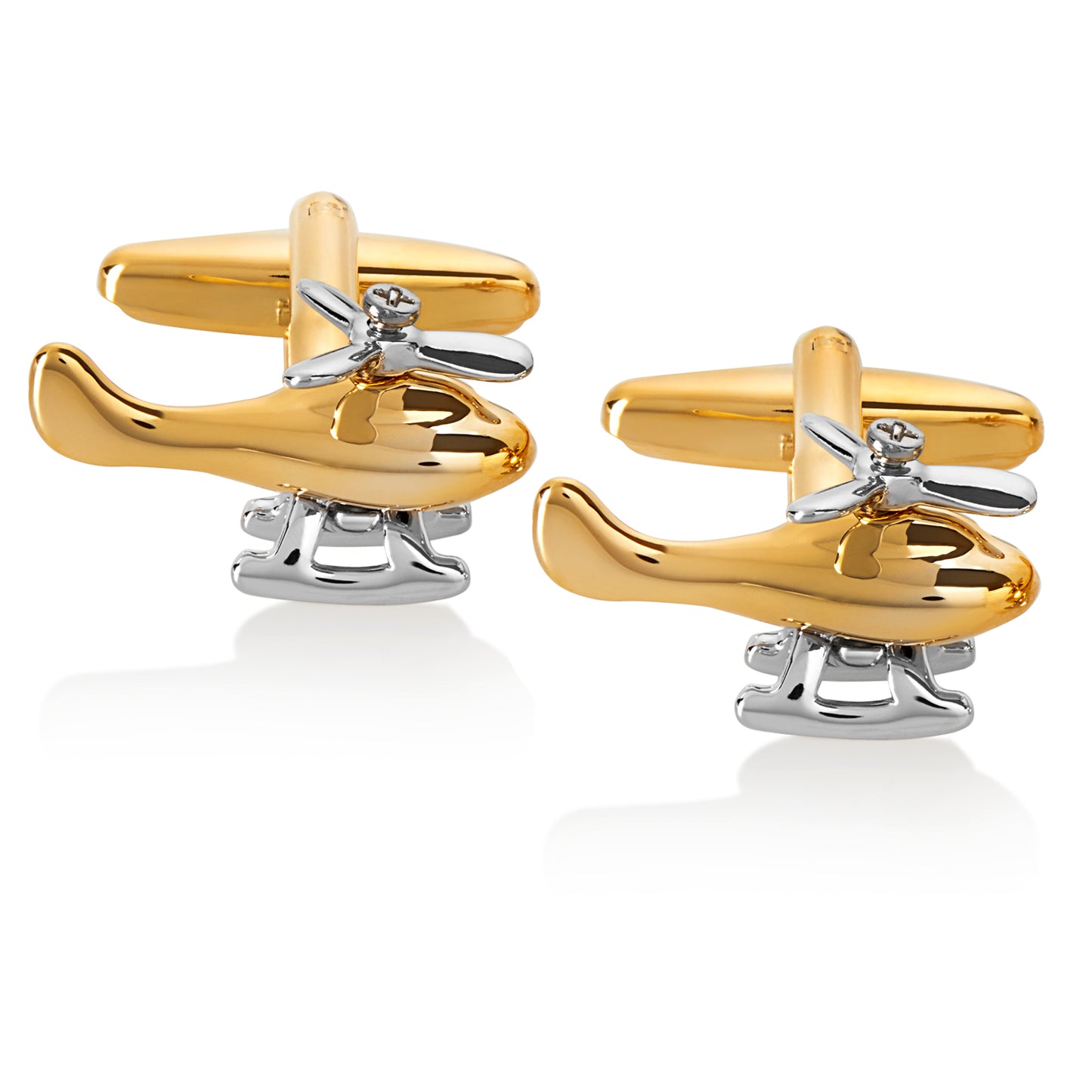 Men's Polished Helicopter Spinning Propeller Cufflinks