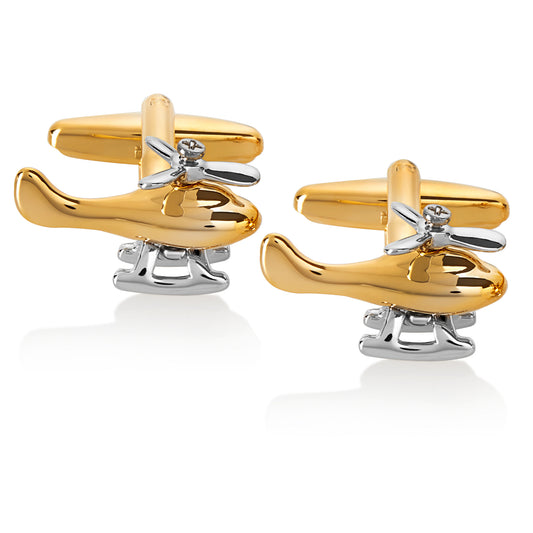 Men's Polished Helicopter Spinning Propeller Cufflinks